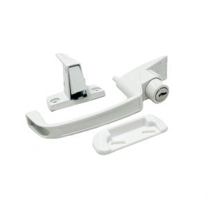 Push Button Lock Keyed (White)