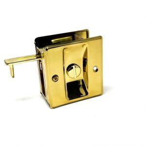 Pocket Door Privacy Lock (Polished Brass)