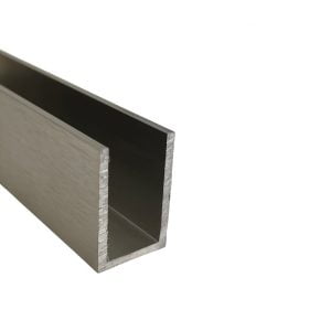 Aluminum U-Channel, 1-1/2″. (Brushed Nickel)